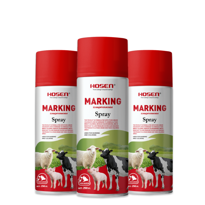 Slaughterhouse animal marking spray